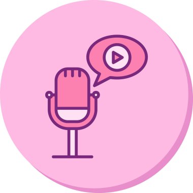 Medya podcast 'inin vektör illüstrasyonu