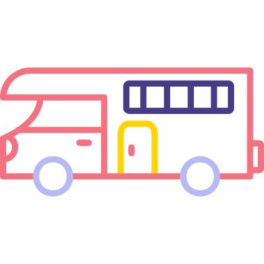 karavan web simgesi basit illüstrasyon