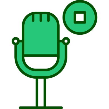 Podcast düz simgesini, vektör illüstrasyonunu durdur  