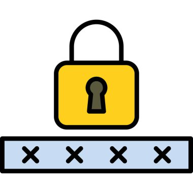 kilit düz simge vektör çizim