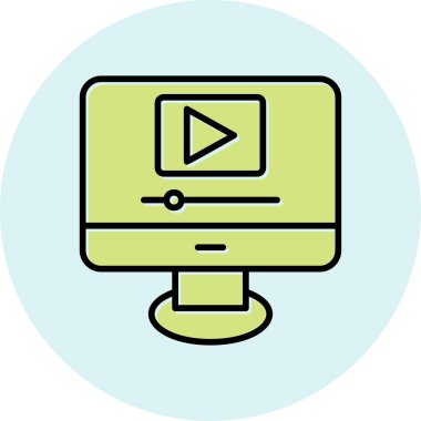 video oynatıcı simgesi, vektör illüstrasyonu 