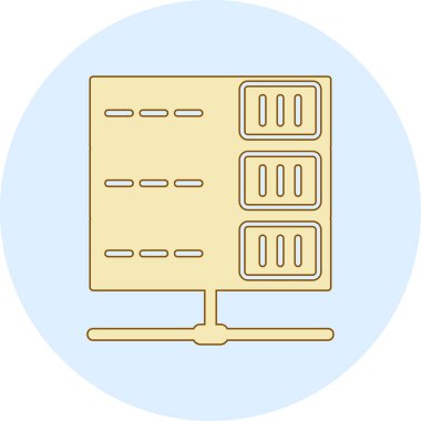 bilgisayar sunucu simgesi, vektör illüstrasyonu basit tasarım