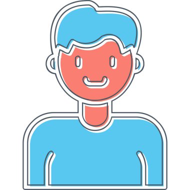 İnsan avatar web simgesi basit illüstrasyon 