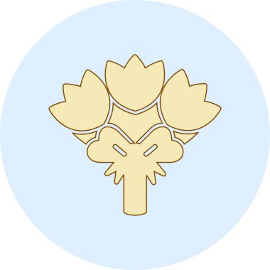 Çiçek buketi. Web simgesi basit illüstrasyon