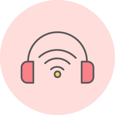 Çevrimiçi Podcast ikon vektör çizimi