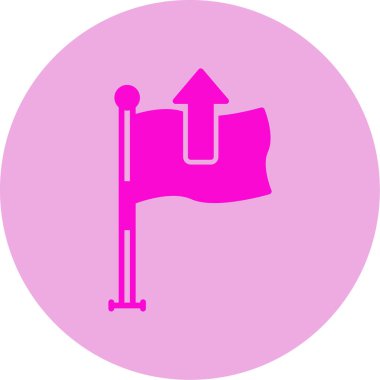 ok simgesi ve vektör illüstrasyonlu bayrak