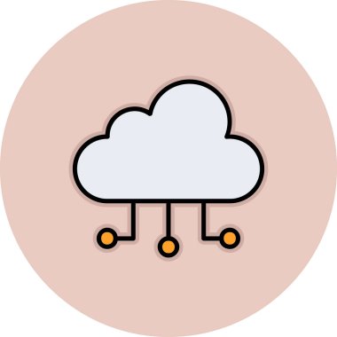 bulut hesaplama ağ simgesi, vektör illüstrasyonu 