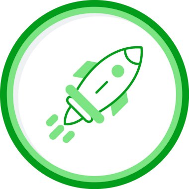 Roket. Web simgesi basit illüstrasyon 
