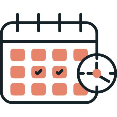 Zamanlama simgesi, vektör illüstrasyonu