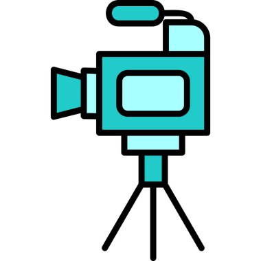 Film kamerası. Web simgesi basit illüstrasyon 