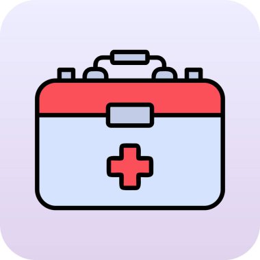 İlk Yardım Kit web simgesi, vektör illüstrasyonu 