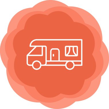 karavan web simgesi basit illüstrasyon