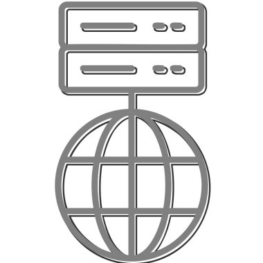 Küre sembolü, vektör illüstrasyonlu Veri Ağı simgesi 