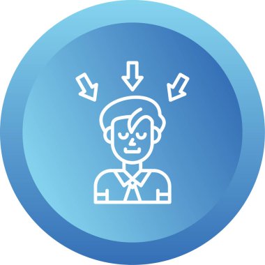 Erkek Konsantrasyon simgesi, vektör illüstrasyonu 