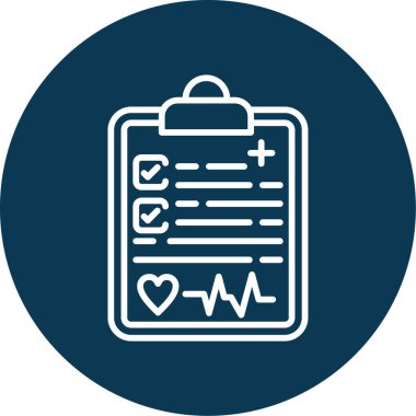 Sağlık Denetimi panosu simgesi, vektör illüstrasyonu 