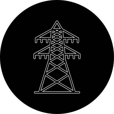elektrik kulesi simgesi, vektör illüstrasyonu