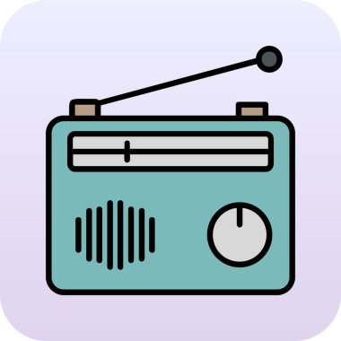 Radyo. Web simgesi basit illüstrasyon 