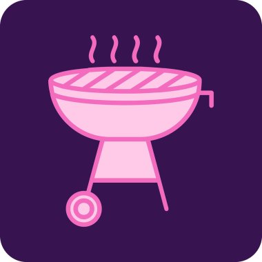 BBQ Grill web simgesi, vektör illüstrasyonu 