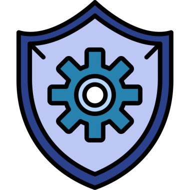 vites işaretli kalkan, vektör çizimi basit tasarım