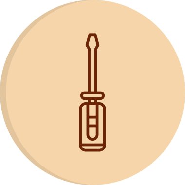 tornavida simgesi. Web için tornavida simgesinin karikatür çizimi