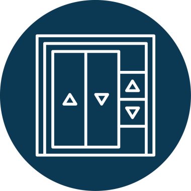 Asansör web simgesi, vektör illüstrasyonu