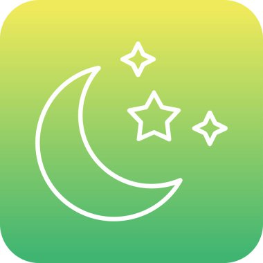 Yıldızlı ay. Web simgesi basit illüstrasyon 