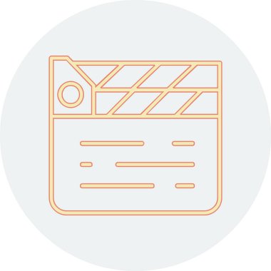 Alkış tahtası simgesi. Film yapma işareti, vektör illüstrasyonu