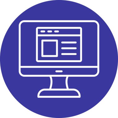 Web sitesi işareti, vektör illüstrasyonlu blog simgesi, bilgisayar ekranı