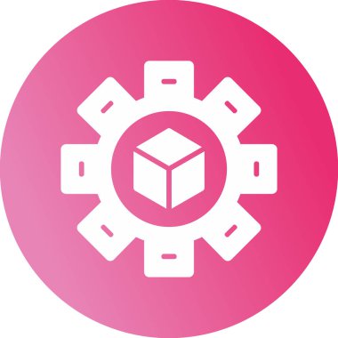 Üretim süreci simgesi, vektör illüstrasyonu basit tasarım