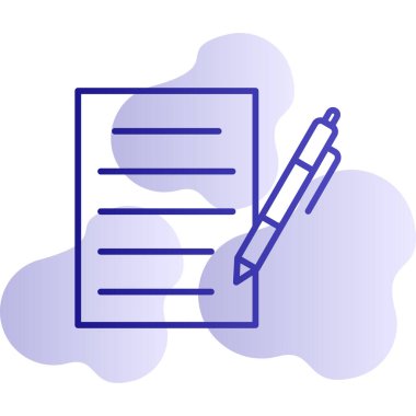 belge ve kalem simgesi düz tasarım