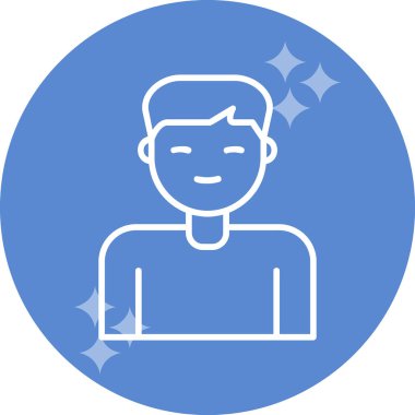  Erkek kullanıcı. Web simgesi basit illüstrasyon