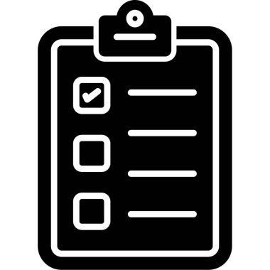 Kontrol listesi web simgesi, basit vektör illüstrasyonu 