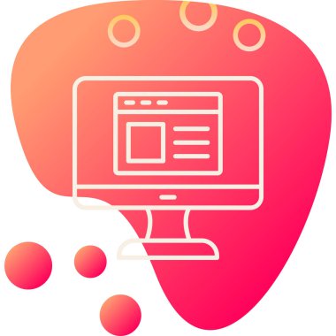 Web sitesi işareti, vektör illüstrasyonlu blog simgesi, bilgisayar ekranı