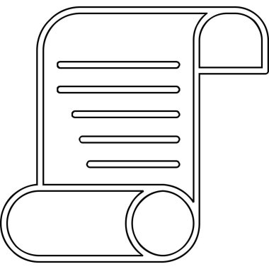 Kağıt parşömen. Web simgesi basit illüstrasyon                
