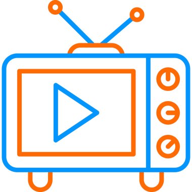 televizyon web simgesi, vektör çizim 