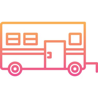 Camper van simge vektör çizim