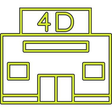 4d Sinema ikonu vektör illüstrasyonu