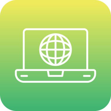 İnternet web simgesi basit illüstrasyon 