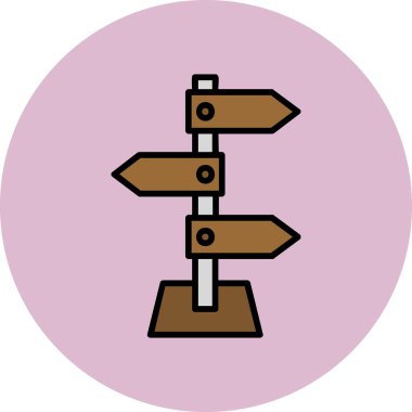 yön işareti simgesi, vektör illüstrasyonu 