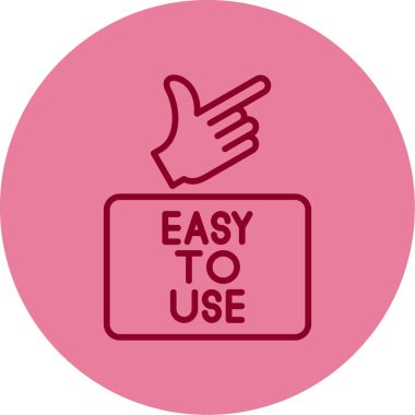 El ve Kullanımı Kolay düğme simgesi. vektör illüstrasyonu                            