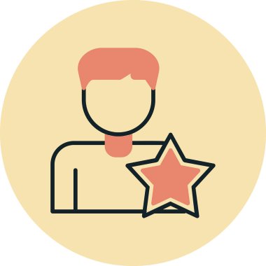 Yıldızlı adam, teşvikli ikon vektör illüstrasyonu