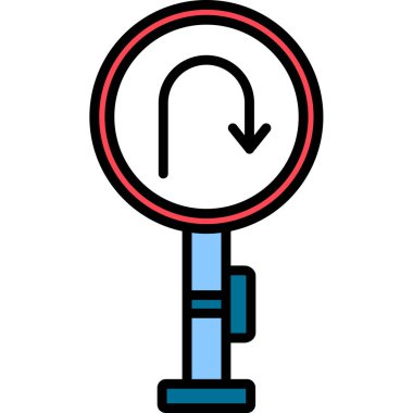 U Dönüş simgesi vektör illüstrasyonu         