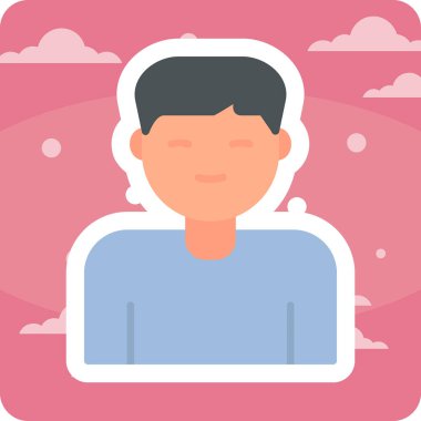  Erkek kullanıcı. Web simgesi basit illüstrasyon