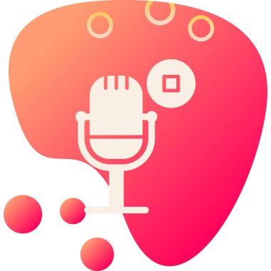 Podcast düz simgesini, vektör illüstrasyonunu durdur  