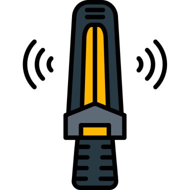 Metal dedektörü. Web simgesi basit illüstrasyon             