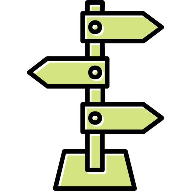 yön işareti simgesi, vektör illüstrasyonu 