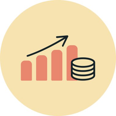 Büyüme grafiği Web simgesi basit illüstrasyon 