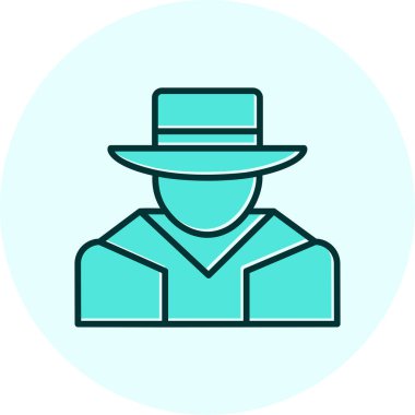 Şapkalı adam. Web simgesi basit illüstrasyon