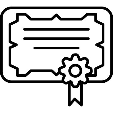 Sertifika. Web simgesi basit illüstrasyon