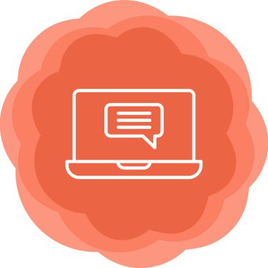 Çevrimiçi İletişim simgesi vektör illüstrasyonu